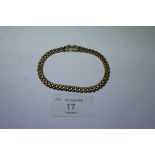 Three colour gold coloured metal bracelet (marked 375), 7 grams