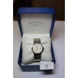 Gents Rotary Quartz wristwatch with calendar function, boxed with guarantee and spare links