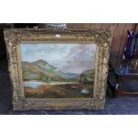 19th Century oil painting - Loch Awe, in gilt moulded and swept frame