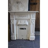 Victorian white painted cast iron fire surround