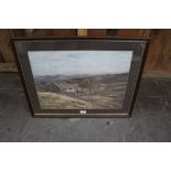 Helen Taylor - Pastel - Farm scene, signed, framed, label for Pictures Galore, Denbigh verso