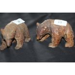 Two late 19th/early 20th Century Swiss 'Black Forest' carved lindenwood bears