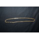 9k gold flat link necklace, weight 14 grams