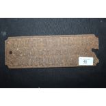 19th Century cast iron plaque for Richard Williams, Prince of Wales Implement Stores, Carnarvon (a.