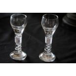 Pair of 19th/20th Century 'Cotton Twist' ale glasses of Georgian design