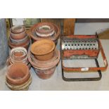 Box Clay Pots & Metal Garden Device