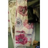 Pair of pink floral interlined Designers Guild curtains, dry cleaned