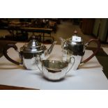 Silver 3 piece tea set, Birmingham 1932