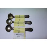 Three Victorian Silver Mustard Spoons - Exeter hallmarks