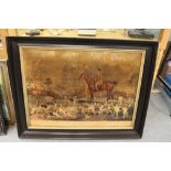 Hunting print 'Ralph John Lampton' in ebony frame