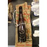 Victorian Naive Engraved Bottle - 'Janet Oliphant, Married 1888 - A Happy New Year' & Sampler Bag '