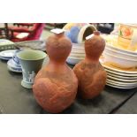 Pair of Redware Vases