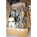 Box of Star Wars Figures, Death Star, Millenium Falcon etc