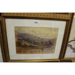 A. Coleman Watercolour of a Fell River Landscape, signed and dated 1895, framed