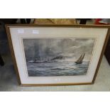 Watercolour of a Shipping Scene Attributed verso Charles Napier Hemy