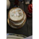 Quantity of Eggshell Porcelain Plates each hand painted with different scenes