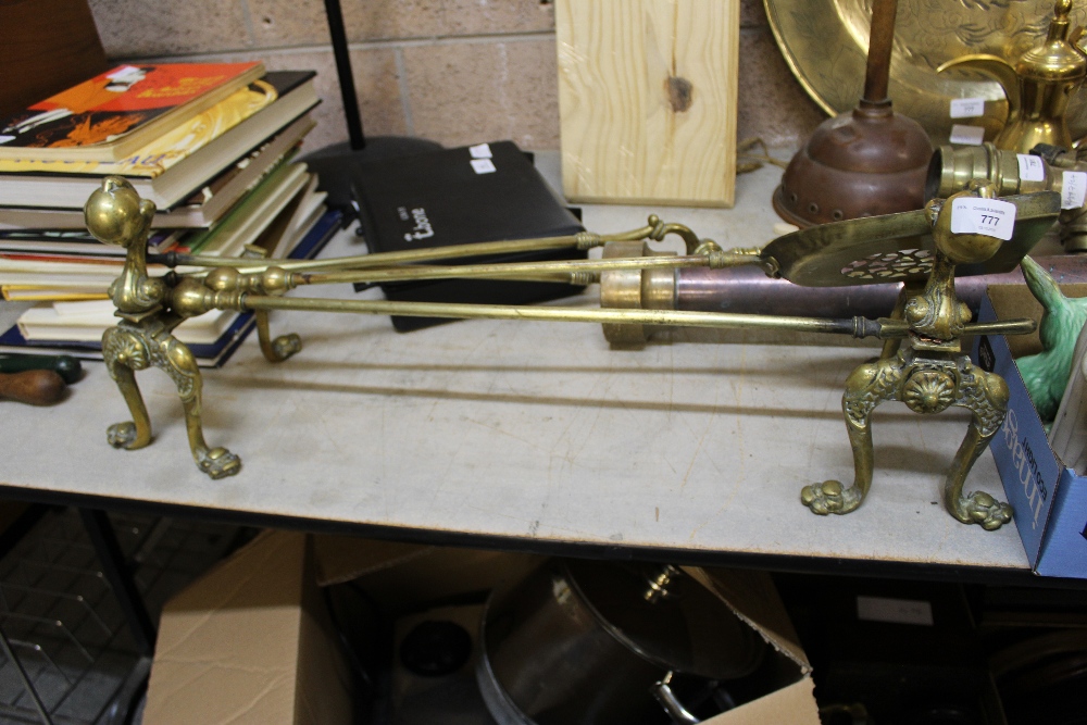 Brass Andirons and Fire Brasses