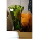 3 Colourful Glass Vases