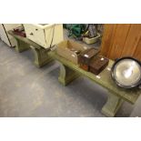 Pair of Concrete Garden Benches