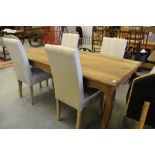 4 Cream Leather Type Dining Chairs