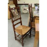 Set of 10 Oak Rush Seated Chairs