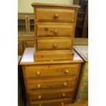 Pine Bedside Chest & Pine Chest of Drawers