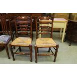 Pair of Rush-Seated Ladder Back Chairs