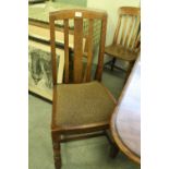 4 Tall Oak Dining Chairs