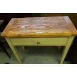 Oak Top & Painted Side Table