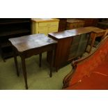 Teak Glass Fronted Cabinet and other