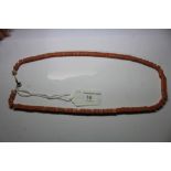 Old square link coral necklace