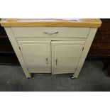 Mobile Kitchen Cupboard with Chopping Block