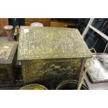 Dutch Brass Log Bin/Coal Box