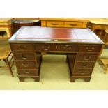 Repro Pedestal Desk with Leather Top