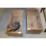 2 Imperial Corned Beef Crates (c1940's) & Pully Wheel