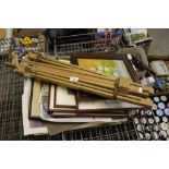 Quantity of Prints, Watercolours etc, Easel