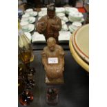 3 Carved Wooden Figures