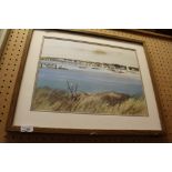 Frank McCoy (20th Century American) - Colour print - Estuary scene, 34cm x 45cm, in wood frame and