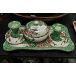 4 Piece Maling Pottery Dressing Table Set