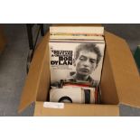 Box of various EPS, 78s and LP Records from 40s, 50s and 60s including Beatles and Jazz