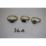 3 18ct Gold Rings