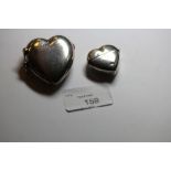 Two heart shaped silver boxes - late Victorian vesta vase, Sheffield 1897 and an Edwardian fabric