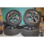 Set of four Mercedes C Class alloy wheels fitted with Bridgstone winter tyres 225/50 R17W