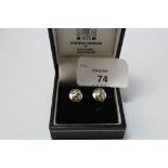 Pair of silver Mackintosh stud earrings (for pierced ears), in Mackintosh box