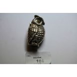 Elizabeth II silver Owl vesta case by David A Bowles, London 1997, with glass set eyes