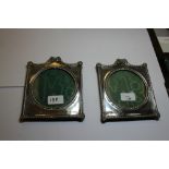 Pair of Edward VII silver photograph frames, with swag and bellflower ornament, by Charles S Green &