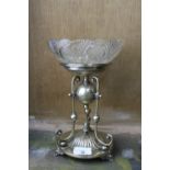 Victorian silver plated centrepiece/epergne by Horace Woodward & Co with diamond registration for