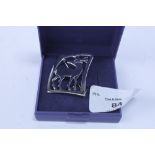 Silver stag brooch