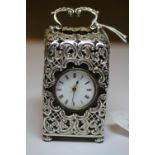 Late Victorian/Edwardian pierced white metal (thought silver) mounted tortoiseshell miniature