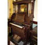 19th Century Bell Organ & Piano Co. With Ornamental Flute & Mirrored Up Stand. American Guelph (